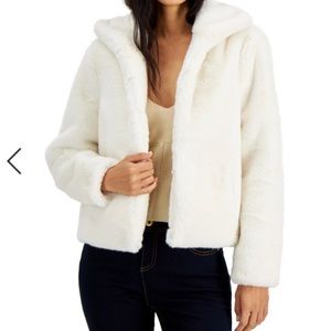 International concepts white fur coat
